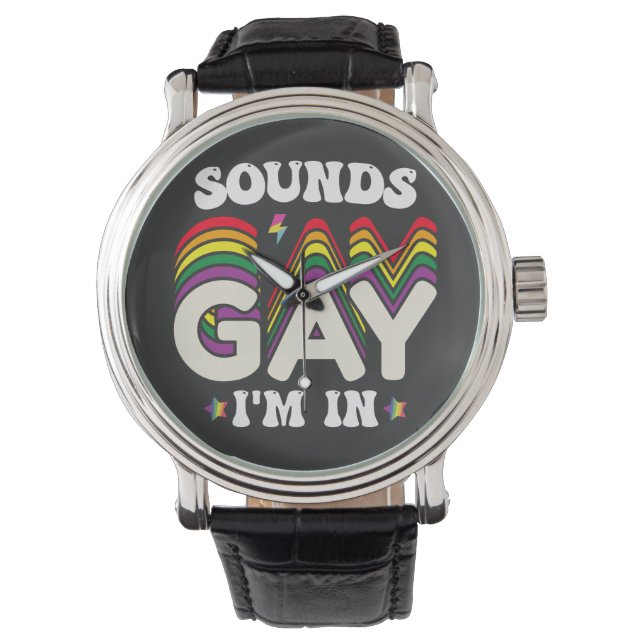 Groovy LGBT Pride Sounds Gay Im Armbanduhr (Vorderseite)