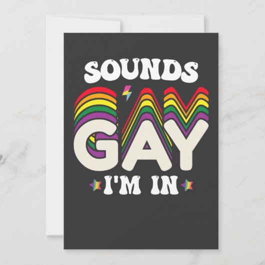 Groovy LGBT Pride Sounds Gay Im Einladung (Vorderseite)
