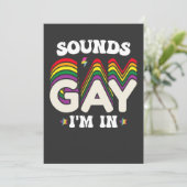Groovy LGBT Pride Sounds Gay Im Einladung (Stehend Vorderseite)