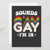 Groovy LGBT Pride Sounds Gay Im Einladung (Vorne/Hinten)