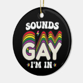 Groovy LGBT Pride Sounds Gay Im Keramik Ornament (Links)