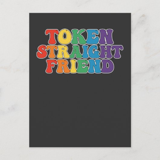 Groovy LGBT Pride Token Straight Friend Einladungspostkarte (Vorderseite)