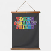 Groovy LGBT Pride Token Straight Friend Wandteppich Mit Holzrahmen (Vorderseite)