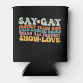 Groovy LGBT Say Gay Protect Trans Kids Read Books Dosenkühler (Vorderseite)