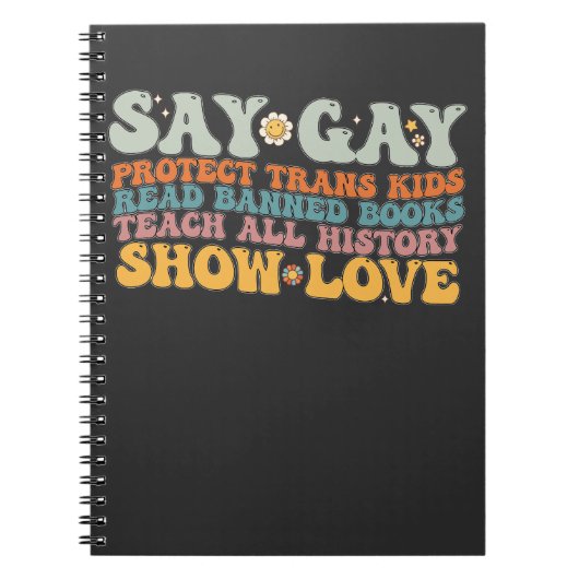 Groovy LGBT Say Gay Protect Trans Kids Read Books Notizblock (Vorderseite)