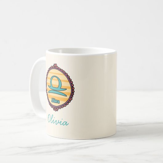 Groovy Libra Custom Kaffeetasse (Vorderseite Links)