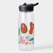 Groovy LIEBE Blume Power 70er Jahre inspiriert Trinkflasche (Links)