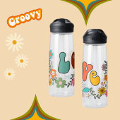 Groovy LIEBE Blume Power 70er Jahre inspiriert Trinkflasche