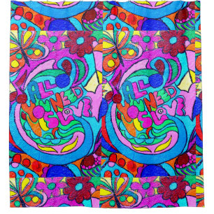 groovy Liebe des Hippie Duschvorhang