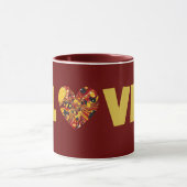 Groovy Liebe Herzenslust Maroon Cup Tasse (Zentrum)