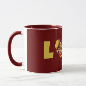 Groovy Liebe Herzenslust Maroon Cup Tasse (Links)