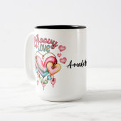 Groovy Liebe Herzkaffee 15 oz Tasse (Vorderseite Links)