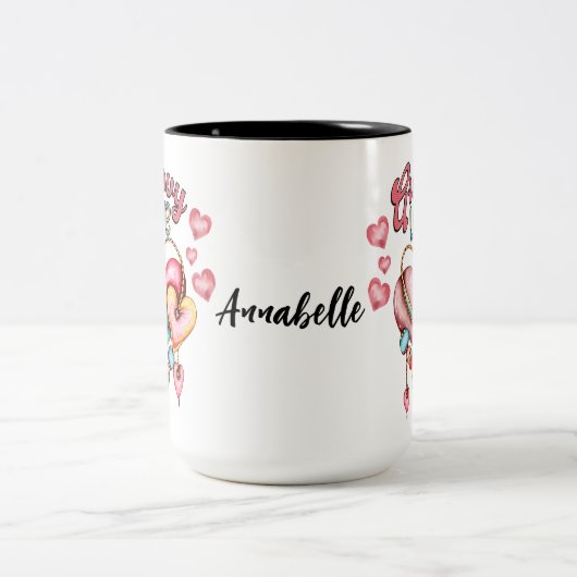 Groovy Liebe Herzkaffee 15 oz Tasse (Mittel)