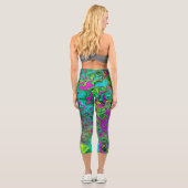 Groovy Lila Abstrakt Retro Liquid Swirl Capri Leggings (Rückseite)