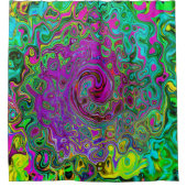 Groovy Lila Abstrakt Retro Liquid Swirl Duschvorhang (Vorderseite)