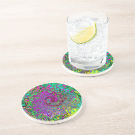 Groovy Lila Abstrakt Retro Liquid Swirl Getränkeuntersetzer