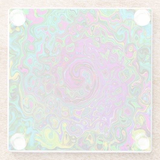 Groovy Lila Abstrakt Retro Liquid Swirl Glasuntersetzer (Rückseite)