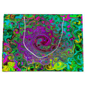 Groovy Lila Abstrakt Retro Liquid Swirl Große Geschenktüte (Vorderseite)