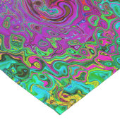 Groovy Lila Abstrakt Retro Liquid Swirl Großer Tischläufer (Ecke)