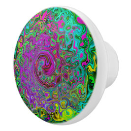 Groovy Lila Abstrakt Retro Liquid Swirl Keramikknauf