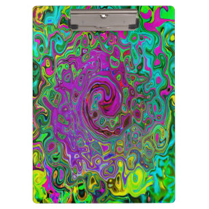 Groovy Lila Abstrakt Retro Liquid Swirl Klemmbrett