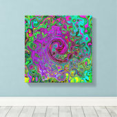 Groovy Lila Abstrakt Retro Liquid Swirl Leinwanddruck (Insitu (Holzboden))