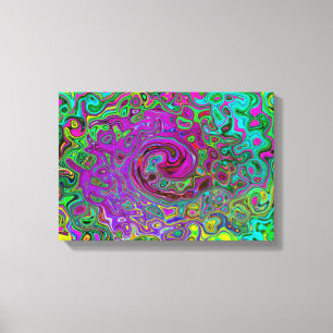 Groovy Lila Abstrakt Retro Liquid Swirl Leinwanddruck