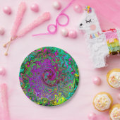 Groovy Lila Abstrakt Retro Liquid Swirl Pappteller (Party)