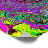 Groovy Lila Abstrakt Retro Liquid Swirl Poster (Ecke)