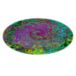 Groovy Lila Abstrakt Retro Liquid Swirl Schneidebrett