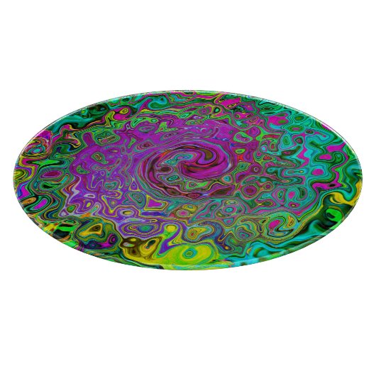 Groovy Lila Abstrakt Retro Liquid Swirl Schneidebrett (Ecke)