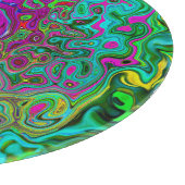 Groovy Lila Abstrakt Retro Liquid Swirl Schneidebrett (Ecke)