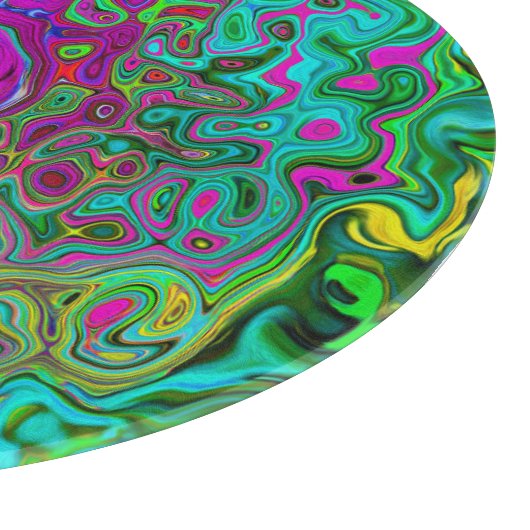 Groovy Lila Abstrakt Retro Liquid Swirl Schneidebrett (Ecke)