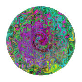 Groovy Lila Abstrakt Retro Liquid Swirl Schneidebrett (Vorderseite)