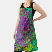 Groovy Lila Abstrakt Retro Liquid Swirl Schürze (InSitu)