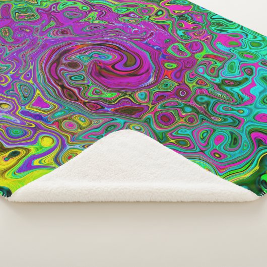 Groovy Lila Abstrakt Retro Liquid Swirl Sherpadecke (3/4)