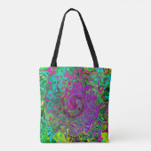 Groovy Lila Abstrakt Retro Liquid Swirl Tasche (Rückseite)