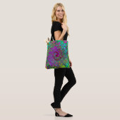 Groovy Lila Abstrakt Retro Liquid Swirl Tasche (Am Model)