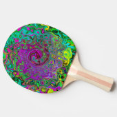 Groovy Lila Abstrakt Retro Liquid Swirl Tischtennis Schläger (Seitenansicht)