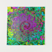 Groovy Lila Abstrakt Retro Liquid Swirl Wandteppich (Vorderseite (Horizontal))