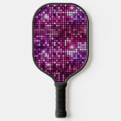 Groovy Lila Disco Ball Retro 70er Pickleball Schläger (Vorderseite)