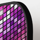Groovy Lila Disco Ball Retro 70er Pickleball Schläger (Linke Seite)
