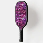 Groovy Lila Disco Ball Retro 70er Pickleball Schläger (Links)