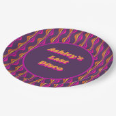 Groovy Lila Disco Junggeselinnen-Abschied Pappteller (Schrägansicht)