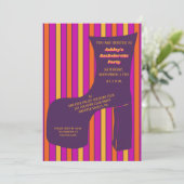 Groovy Lila Disco Showroom Junggeselinnen-Abschied Einladung (Stehend Vorderseite)