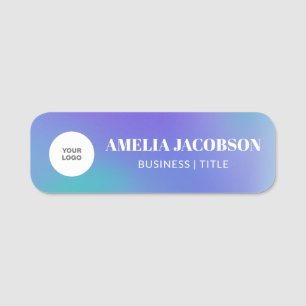Groovy Lila Farbverlauf Custom Logo Namensschild