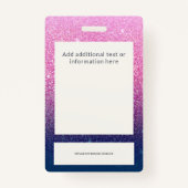 Groovy Lila Glitzer Mitarbeiter Foto-ID-Logo Ausweis (Rückseite)