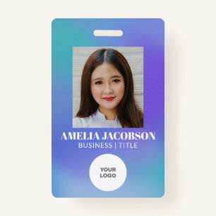 Groovy Lila Gradient Employee Foto ID Logo Ausweis