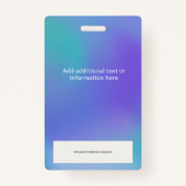 Groovy Lila Gradient Employee Foto ID Logo Ausweis (Rückseite)