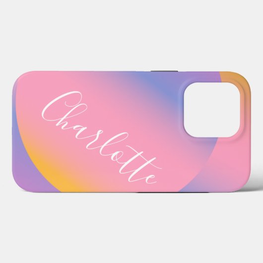 Groovy Lila Gradient | Name des Personalisierten S Case-Mate iPhone Hülle (Rückseite (Horizontal))